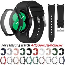 Silicone Strap Band Case ForSamsung Galaxy Watch 4/5/6 40 44mm 6 Classic 43 47mm