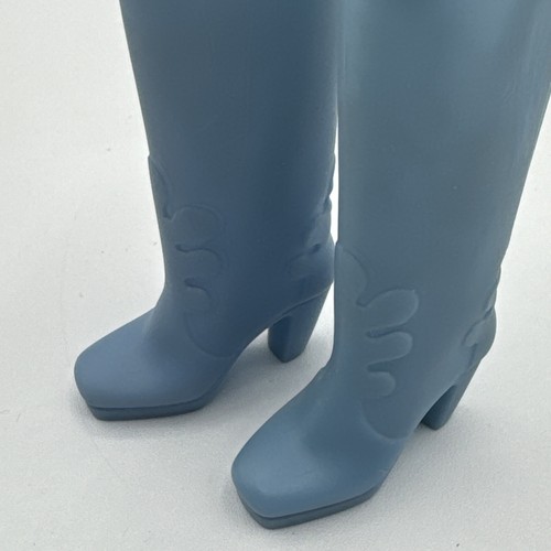 Barbie Doll Boots Light Blue Platform Block Heel Knee Vintage Made in Korea - Picture 8 of 9