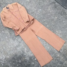 Vintage 60s 70s Atomic Mod Hippy Disco Dance Hollywood 2 Piece Suit Jacket Pants