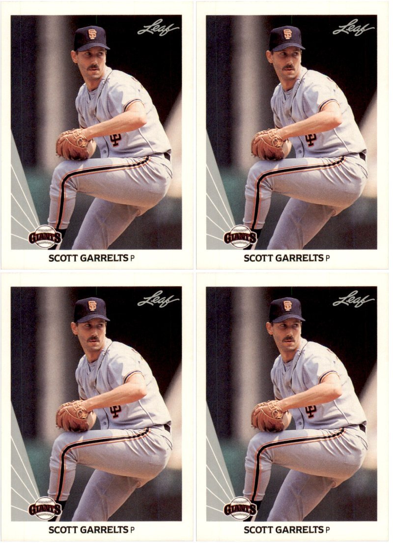 (4) 1990 Leaf #41 Scott Garrelts San Francisco Giants Card Lot