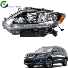 Headlight For Nissan Rogue 2014-2016 Halogen Chrome Housing Driver Left Side LH