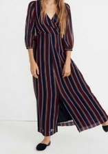 Madewell Dress Wrap Around Maxi Dress Stockdale stripe size 2