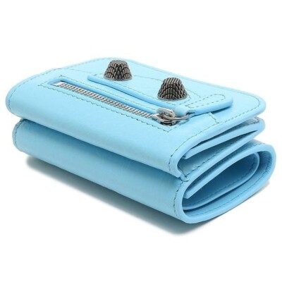 Balenciaga Tri-fold Wallet Blue Women's LE CAGOLE MINI WALLET