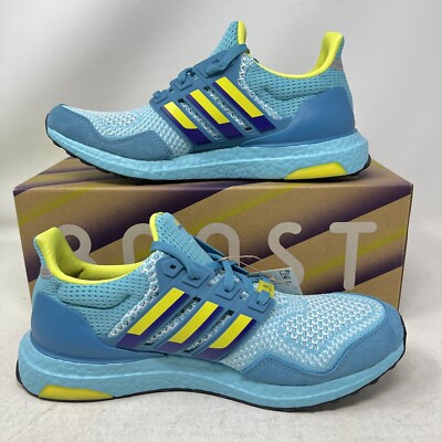 Adidas Men's Ultraboost 1.0 DNA Blue Aqua Shock Yellow Purple