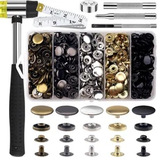 507pcs Snap Fasteners Kit 15mm Leather Snap Fasteners Kit Sewing Snaps 304 Stain