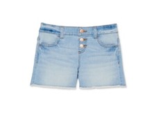 Wonder Nation Girls Denim Shorts Size XL Plus Pull-On Light Wash Raw Hem New