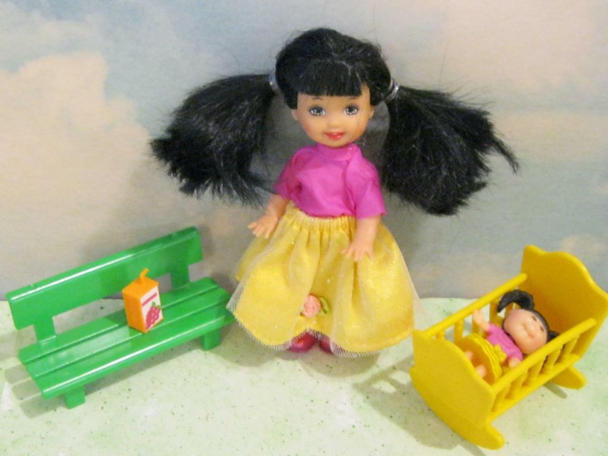 Barbie FUN TIME Furniture Playset Matching Kelly Doll/Baby Cabbage