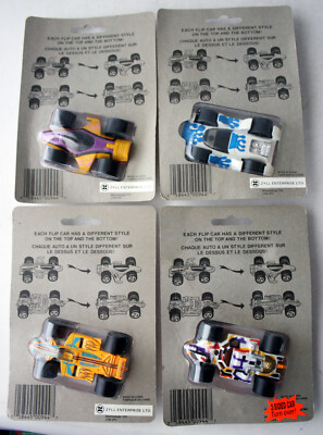 4x RARE VINTAGE 1993 ZYLMEX FLIP CARS TURN OVER 2-SIDED RALLY CAR