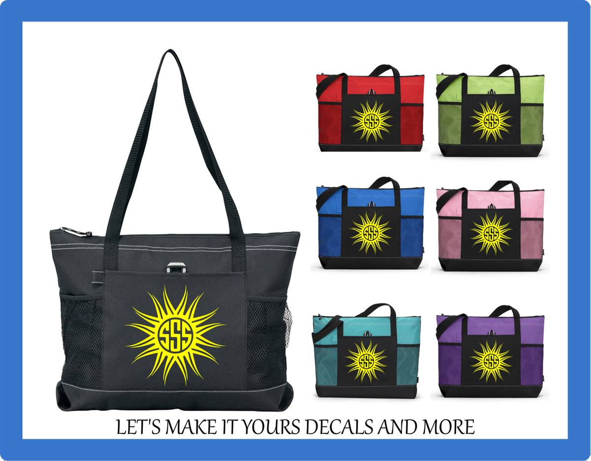TRIBAL SUN MONOGRAM CUSTOM TOTE PURSE TRAVEL OVERNIGHT GYM SCHOOL