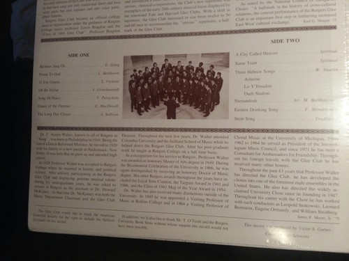 RUTGERS GLEE CLUB New Vinyl LP Record HIS MASTERS VOICES NJ College University - Picture 7 of 10