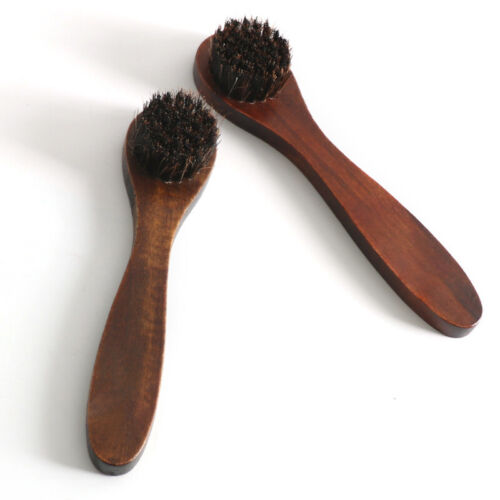 Handle Bristle Horse Hair Brush Shoe Boot Polish Shine Cleaning Dauber Brus ∂ - Picture 3 of 10