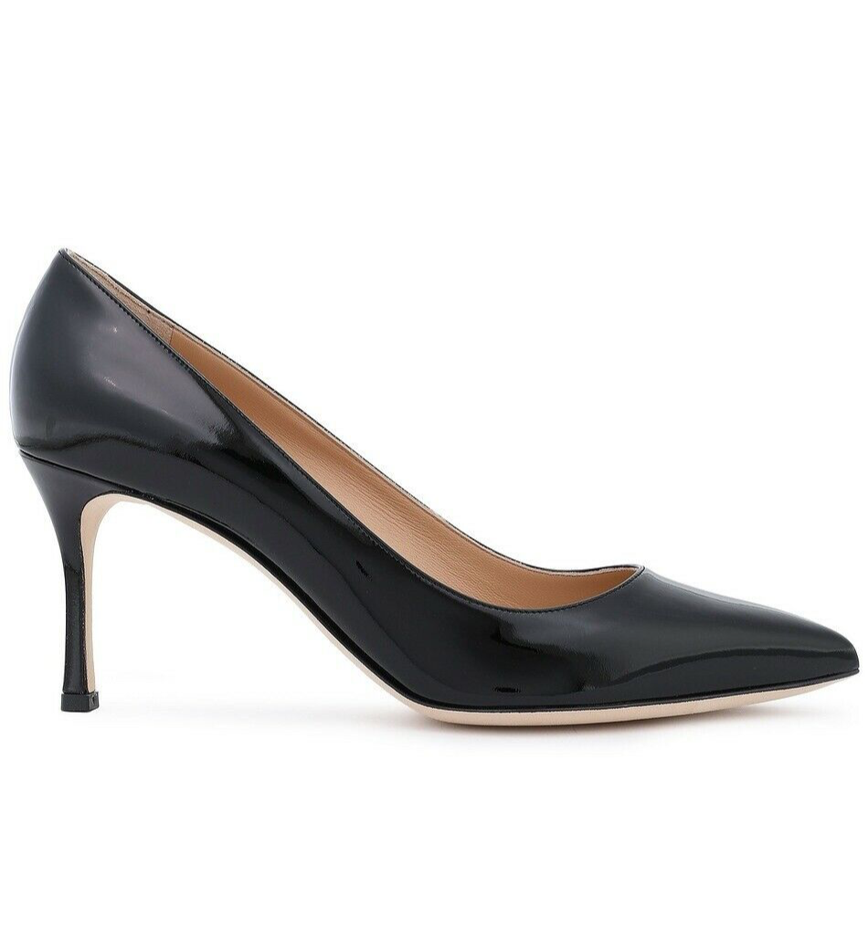 SERGIO ROSSI Black Patent-Leather Pumps EU 41 / U.S 11 NWB