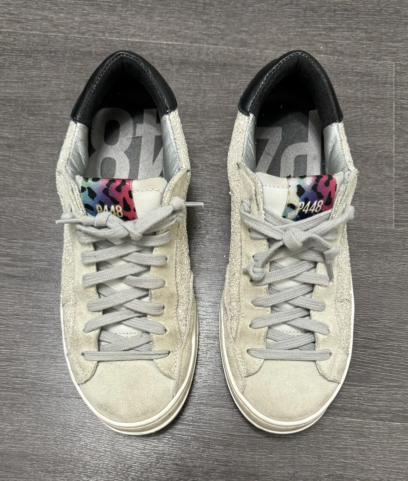 Tenis para mujer P448 John Glitter arco iris guepardo rosa rayas minimalistas 38 Foto 3 de 4