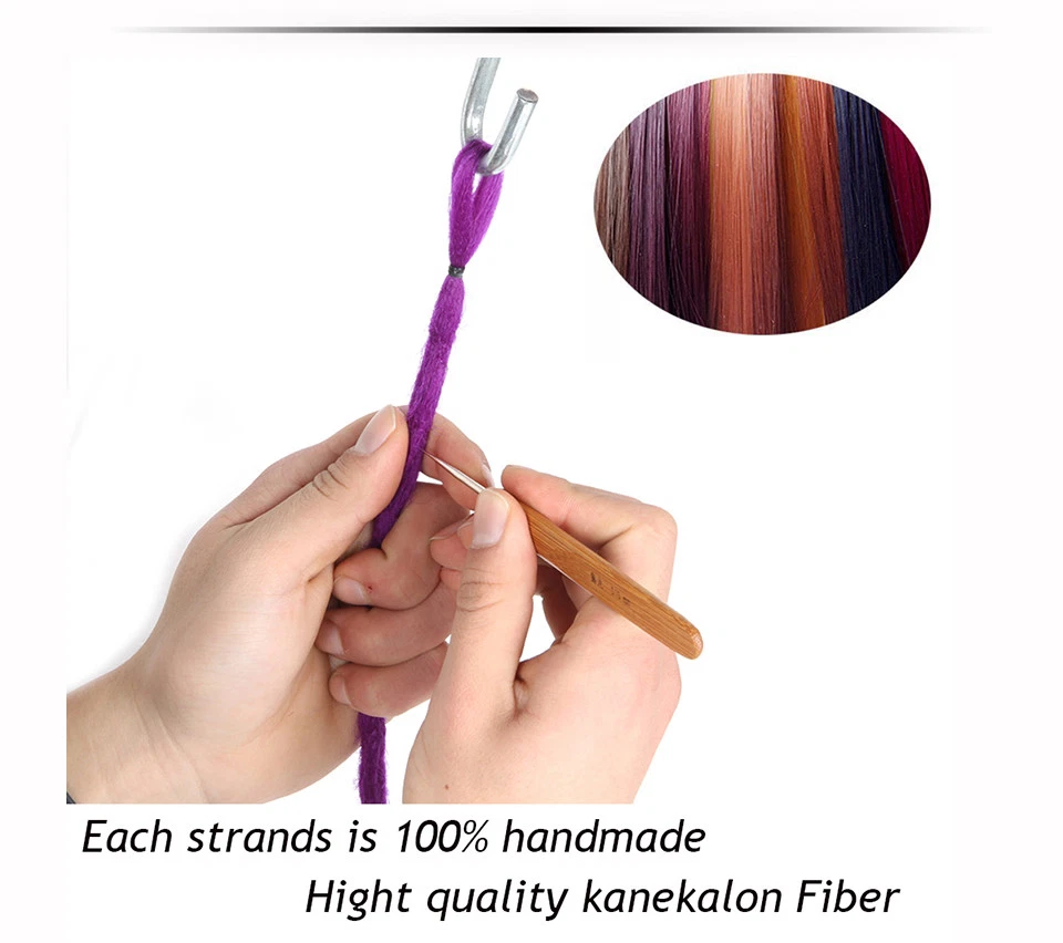 Extensiones Rastas Ombre 20" Imitación Locs Cabello Sintético Jamaica Reggae Punk EE. UU. Foto 4 de 4