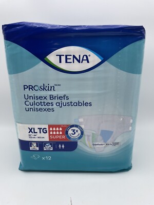 TENA Incontinence ProSkin Unisex Adult Diaper XL Super Absorbent 12ct New Sealed