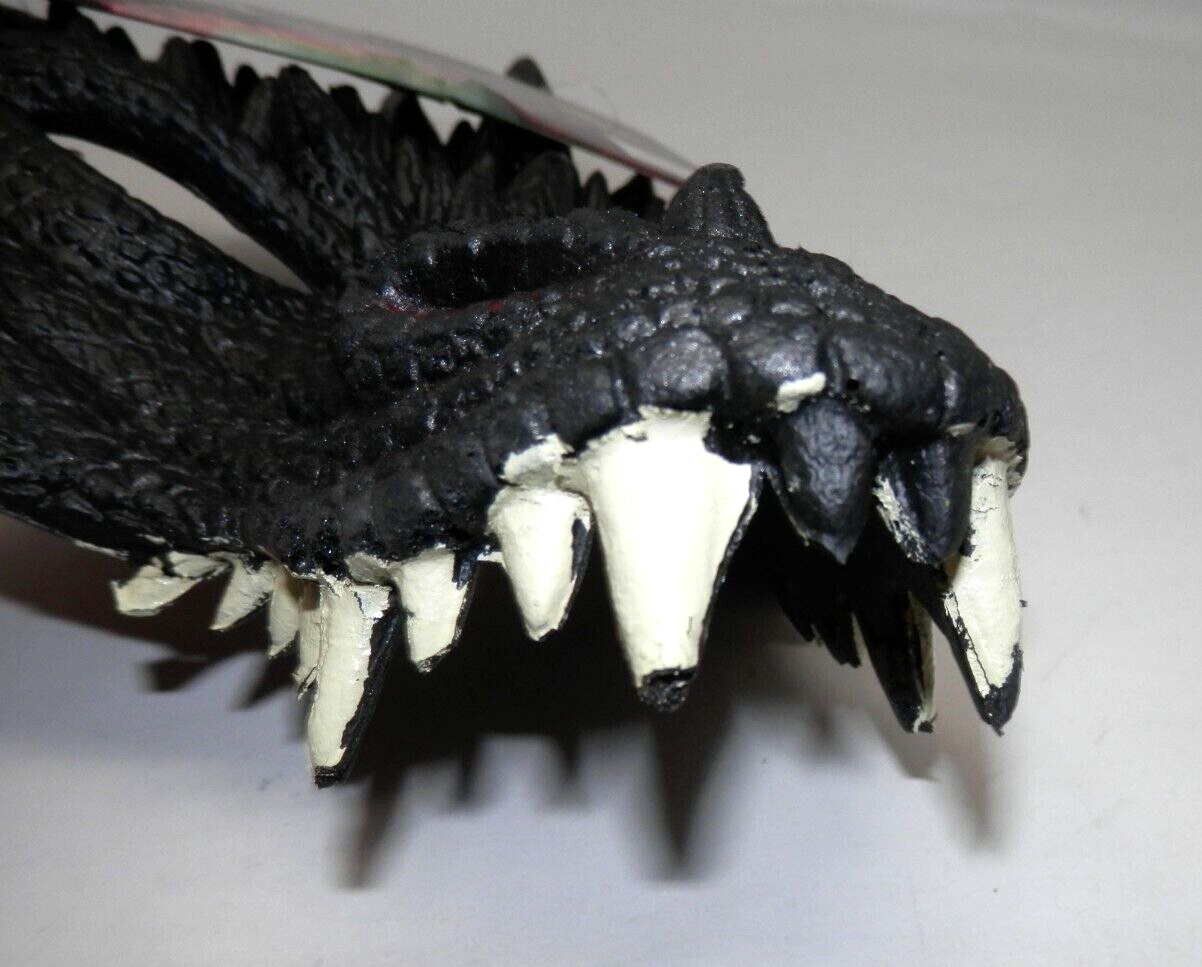 KBW Horned Dragon Half Face Mask - Soft Foam Black Elastic Costume Cosplay NEW