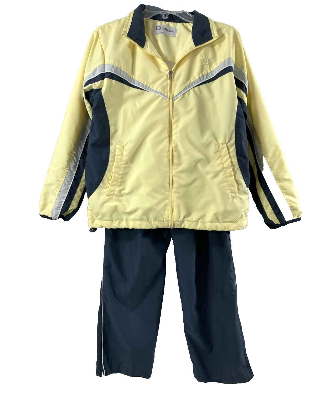 Wilson Warm Up Suit Womens Small Yellow Gray Jogging Track P