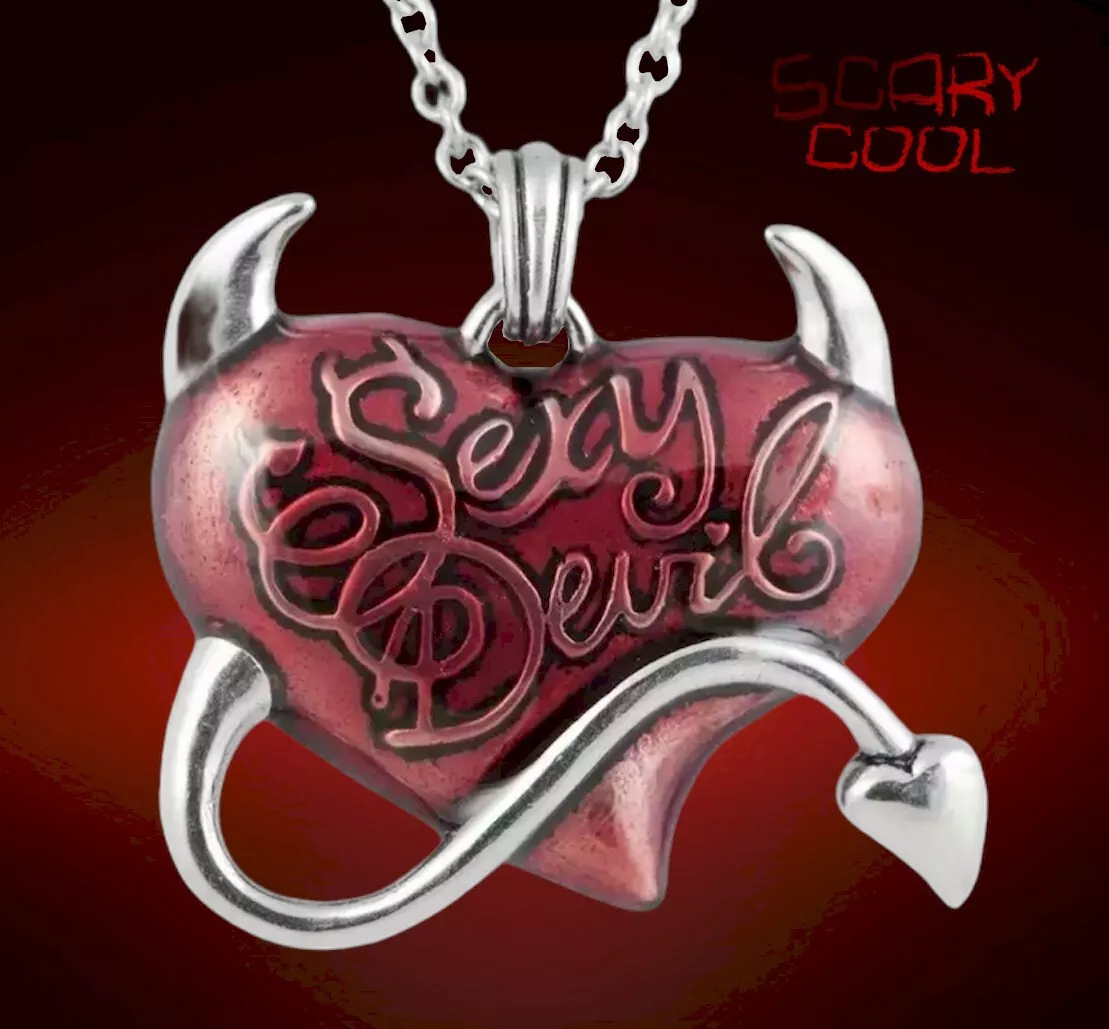 Heart with shop devil horns necklace
