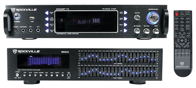 Rockville RPA60BT 1000w Home Theater Bluetooth Receiver+2 x 21 Band Equalizer EQ