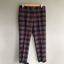 Talbots Pants Womens PETITE SIZE 8 Plaid Hampshire Ankle pants Blue Navy Red