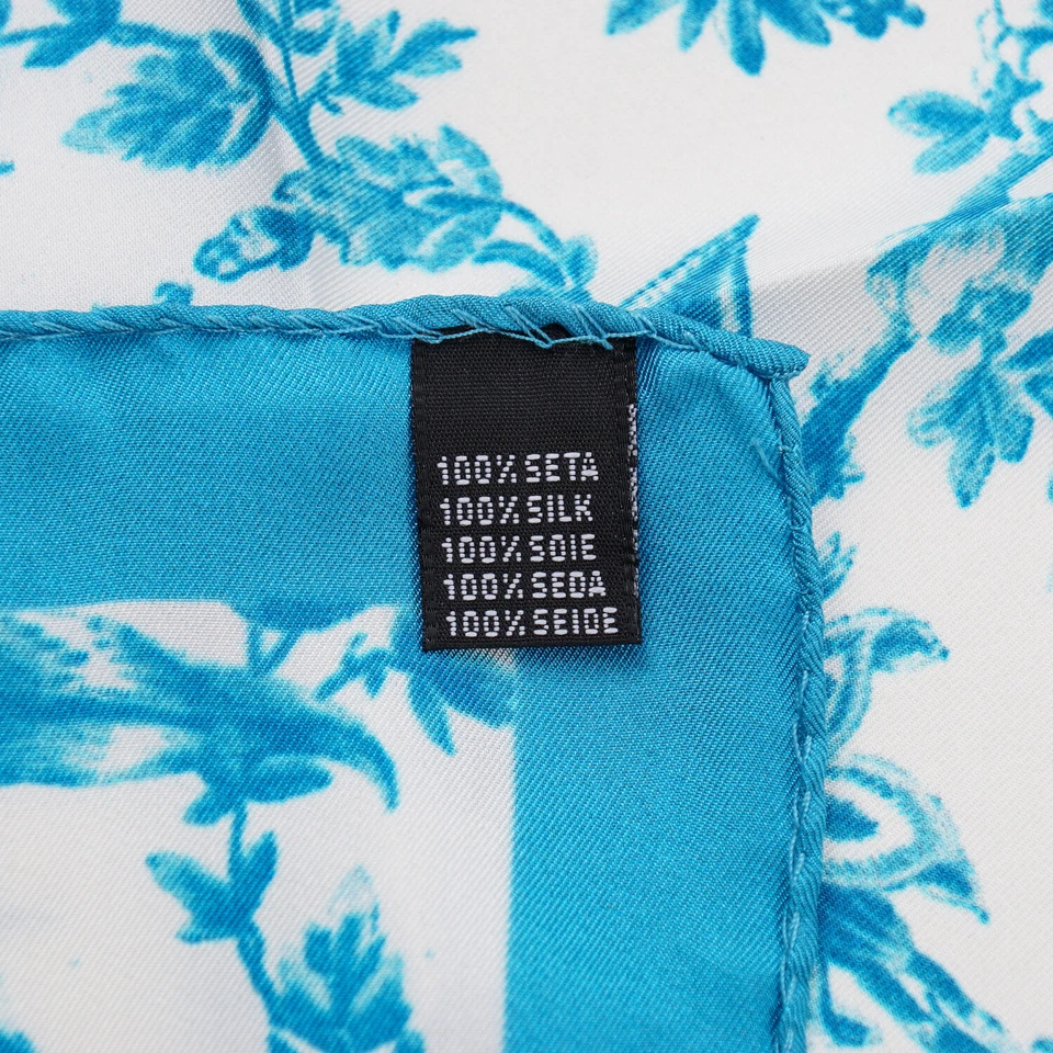 Kiton Napoli бирюзовый синий викторианский цветочный принт шелковый квадратный карман - Изображение 3 из 4