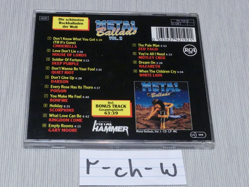 CD Metal Ballads Vol. 2 Zustand sehr gut - Bild 2 von 2