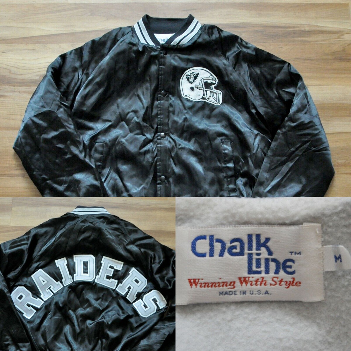 LA Raiders Chalkline Jacket Satin Starter Satin Style Spell Out