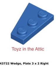Lego 1x 43722 Blue Wedge, Plate 3 x 2 Right 10497 Galaxy Explorer