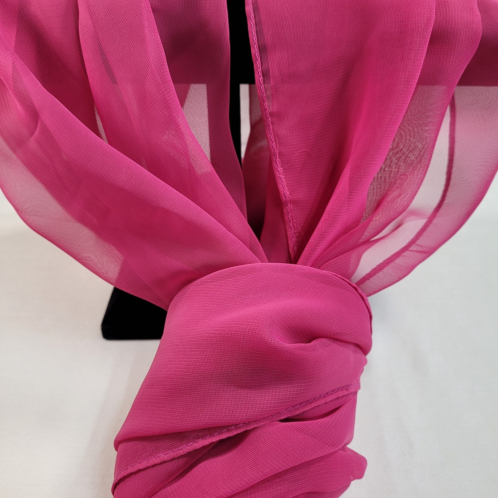 Women's Scarf Hot Pink Solid Rectangular Lightwei… - image 2