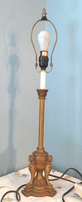 Majestic Lion Claw Foot Base Table Lamp Hollywood Regency Victorian Ornate *READ