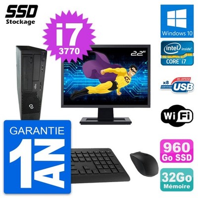 PC Fujitsu E510 Dt Bildschirm 22 '' Intel i7-3770 RAM 32Go SSD 960Go Windows 10