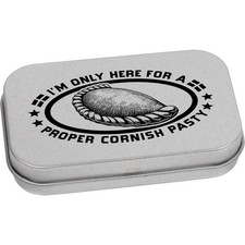 'Proper Cornish Pasty' Metal Hinged Tin / Storage Box (TT048887)
