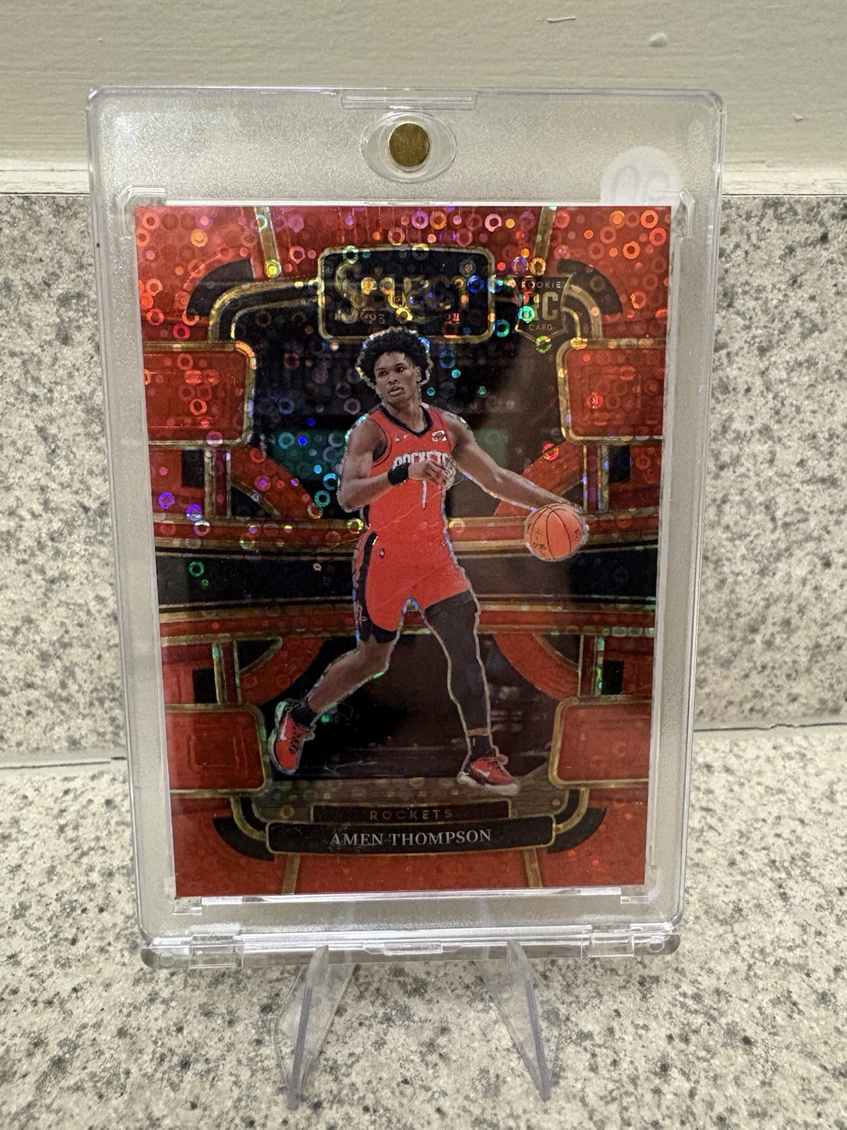 2023-24 Select - Rookie Concourse Amen Thompson #96 Red Disco Prizm /49 (RC)