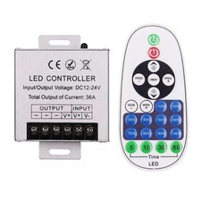 LED Light Dimmer Wireless IR 23Keys Remote Controller 36A 360W DC 12V 24V