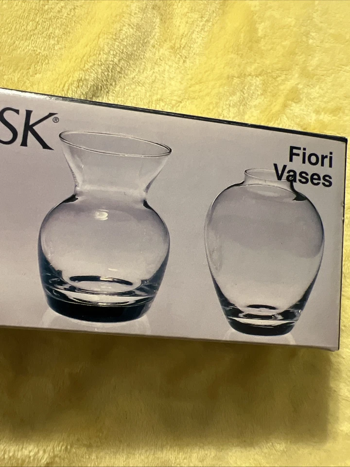 NUEVO Juego de 3 mini jarrones de vidrio transparente Dansk Fiori estilos mixtos caja original de 3" Foto 3 de 4