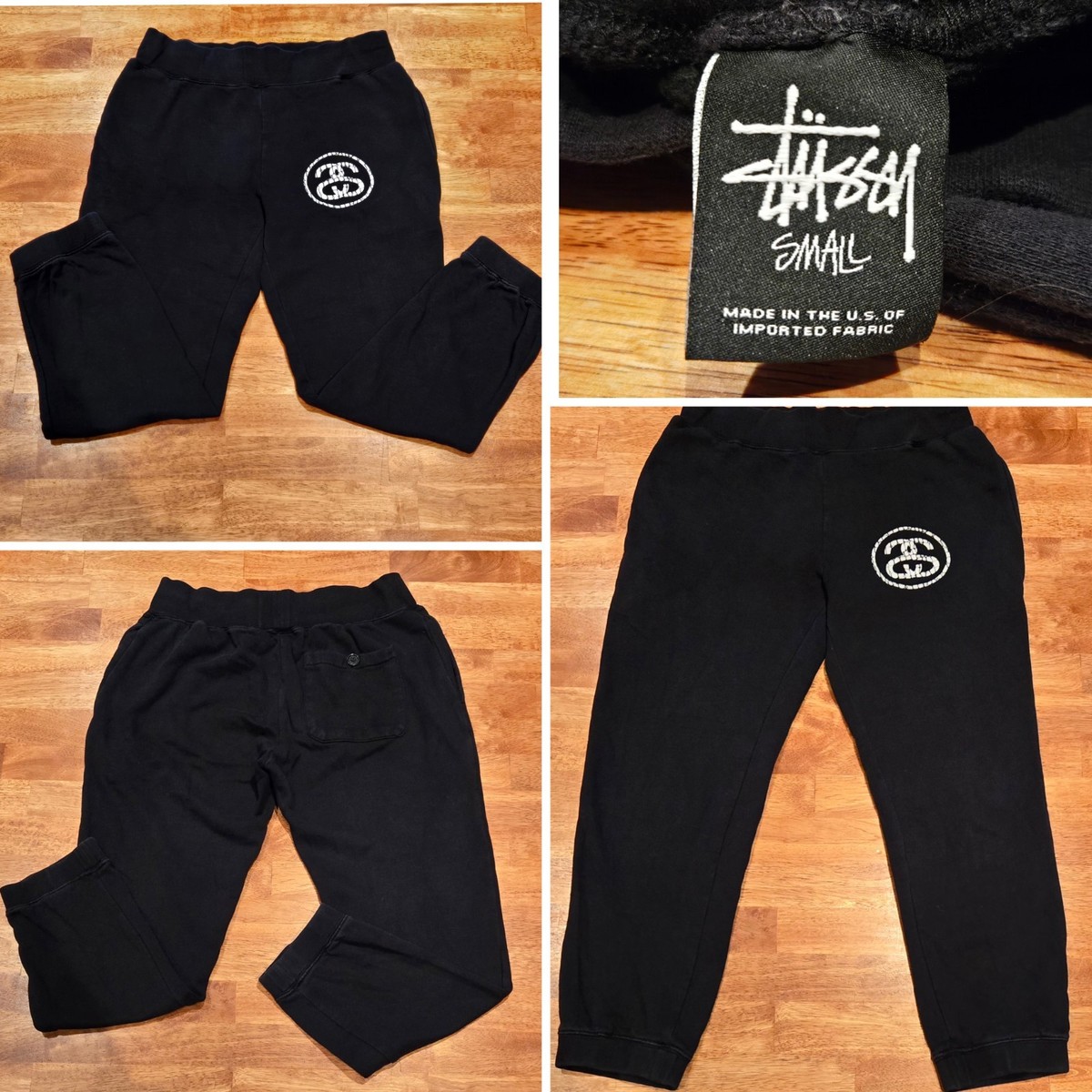 Vintage 90s Stussy SS Logo Sweatpant Joggers Made In USA Size
