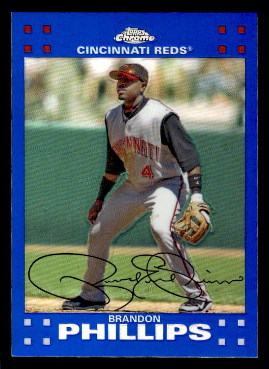 Brandon Phillips 2007 Topps Chrome Blue Refractors #167 Cincinnati Reds ESE