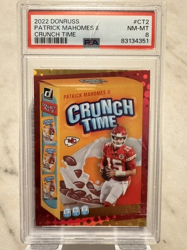2022 Panini Donruss Patrick Mahomes S/P Crunch Time #CT-2 PSA 8