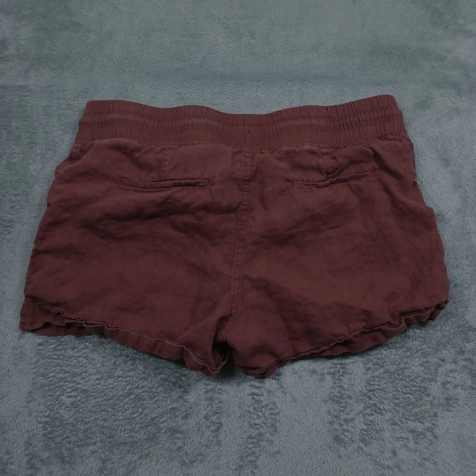 Шорты женские Athleta 12 красные льняные с карманами повседневные на шнурке - Изображение 4 из 4