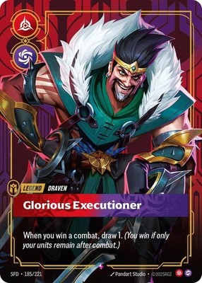 Riftbound Draven, Glorious Executioner (V.1 Rare) Spiritforged, LoL, NM