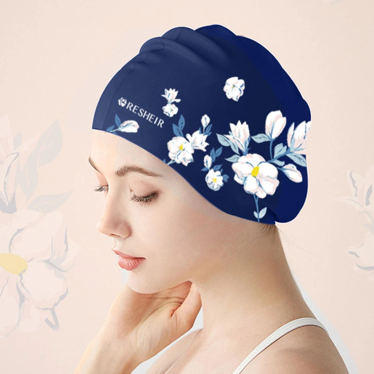 Bonnet De Bain En Nylon Pour Femmes – Double Couche Stéréo, Antidérapant, Doux Et Respirant