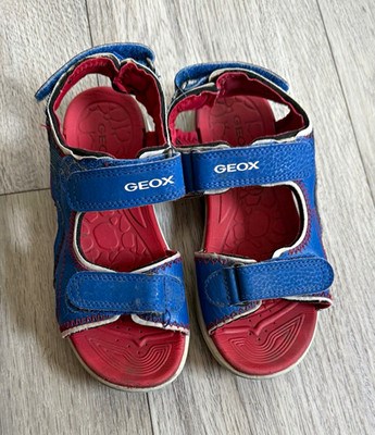 Geox Jungen Sandalen Klettverschluss blau/rot offene Spitze EU 30