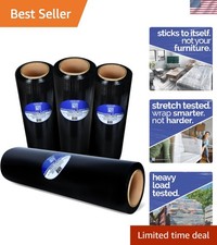 Black 18" Industrial Stretch Film - 4 Pack
