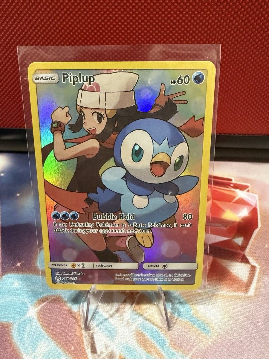 Pokmon TCG Piplup Holo Secret Rare Card Cosmic Eclipse 239/236 RARE