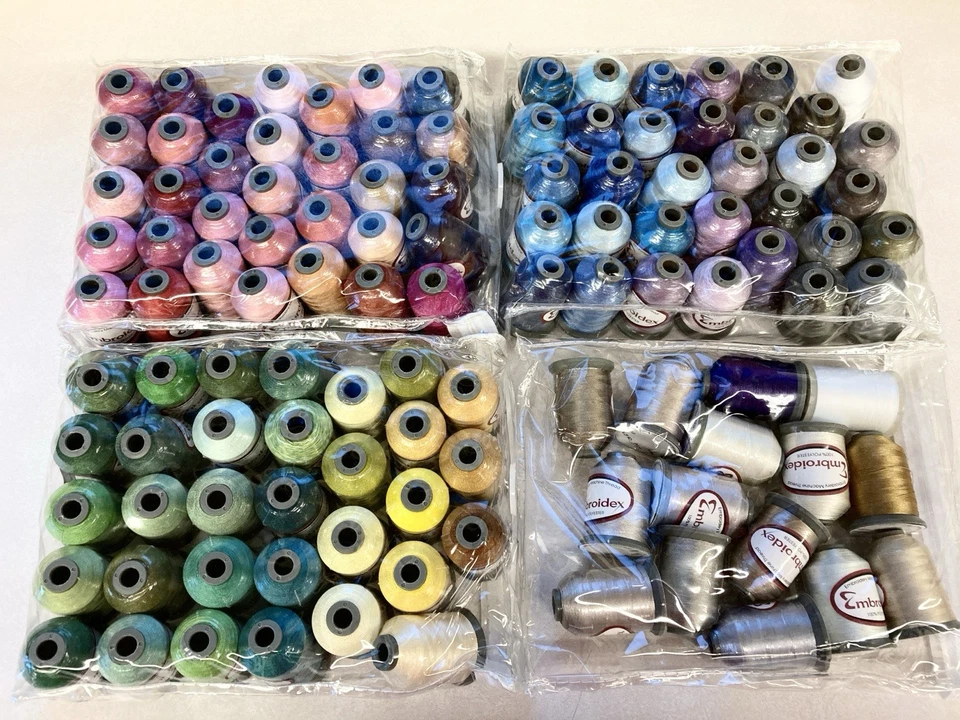 LOT OF 100+ Spools - 1000M/Spool Embroidery Machine Thread Polyester Multicolor - Image 2 of 4