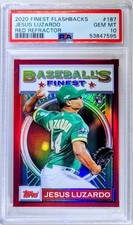 2020 Topps Finest Flashbacks #187 Jesus Luzardo Red Refractor /5 RC Rookie
