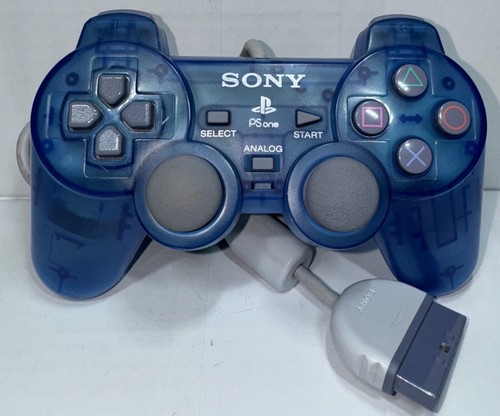 OEM Sony PlayStation PSone PS1 Blue Analog Controller Cleaned Tested & Works - Picture 1 of 8