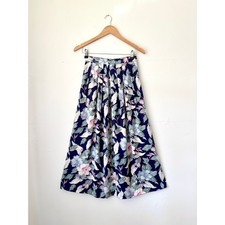 90s Vintage Floral Midi Skirt Cottagecore Grandmacore Made in USA Size Small