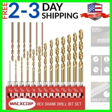 Drill Bit Set, 19Pcs Twist Drill Bit 13Pcs Hex Shank Drill Bit Set 6Pcs Cobal...
