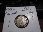 Canada 1962 -  10 Cent Dime Canadian Coin - 80% Silver - ASW 0.06 Oz